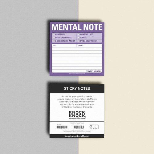 8-Pack Knock Knock Mental Note Sticky Notes, to Do List Notepads, 3 x 3-inches Each