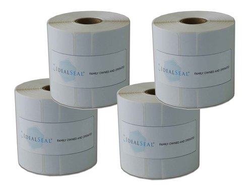 IDEALSEAL Compatible Replacment for Zebra Technologies Compatible 10010044 Z-Select 4000D Paper Label, Direct Thermal, Perforated, 3" x 2", 1" Core, 5" OD (Roll of 1240, (4 Rolls)