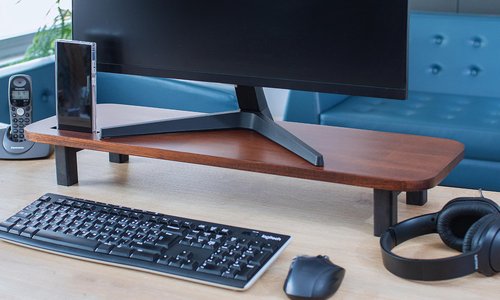 Wooden Monitor Stand Riser for Computer & Laptop - Single Desk Monitor Stand - Ergonomic Computer Stand for Monitor - Computer Accessories - 29.5 Inches