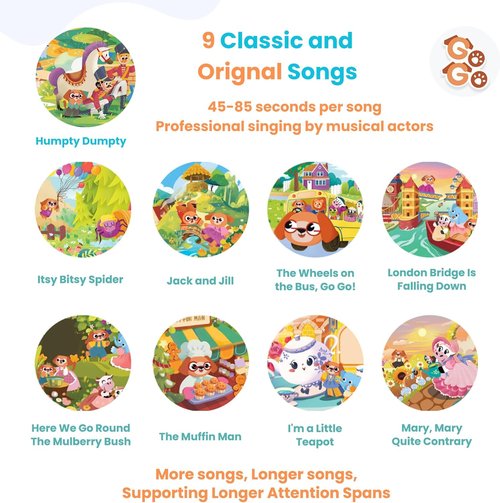 GO GO Creative Nursery Rhymes - Musical Books for Toddlers 1-3 | 9 Songs & Sound Features