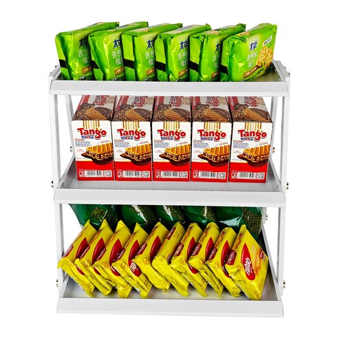 CozyNova 3 tier candy display - Snack holder with snack holder - Multi-functional counter snack and chip holder for stores - Cupcake display stand (White)