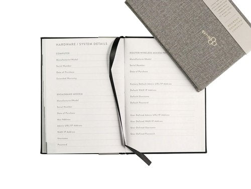 Eccolo Password Keeper Book with Alphabetical Tabs, Discrete Computer and Website Login Password Book and Organizer, Hardcover Pocket Size Journal Notebook for Everyday Use (Black, 5.75x4 inches)