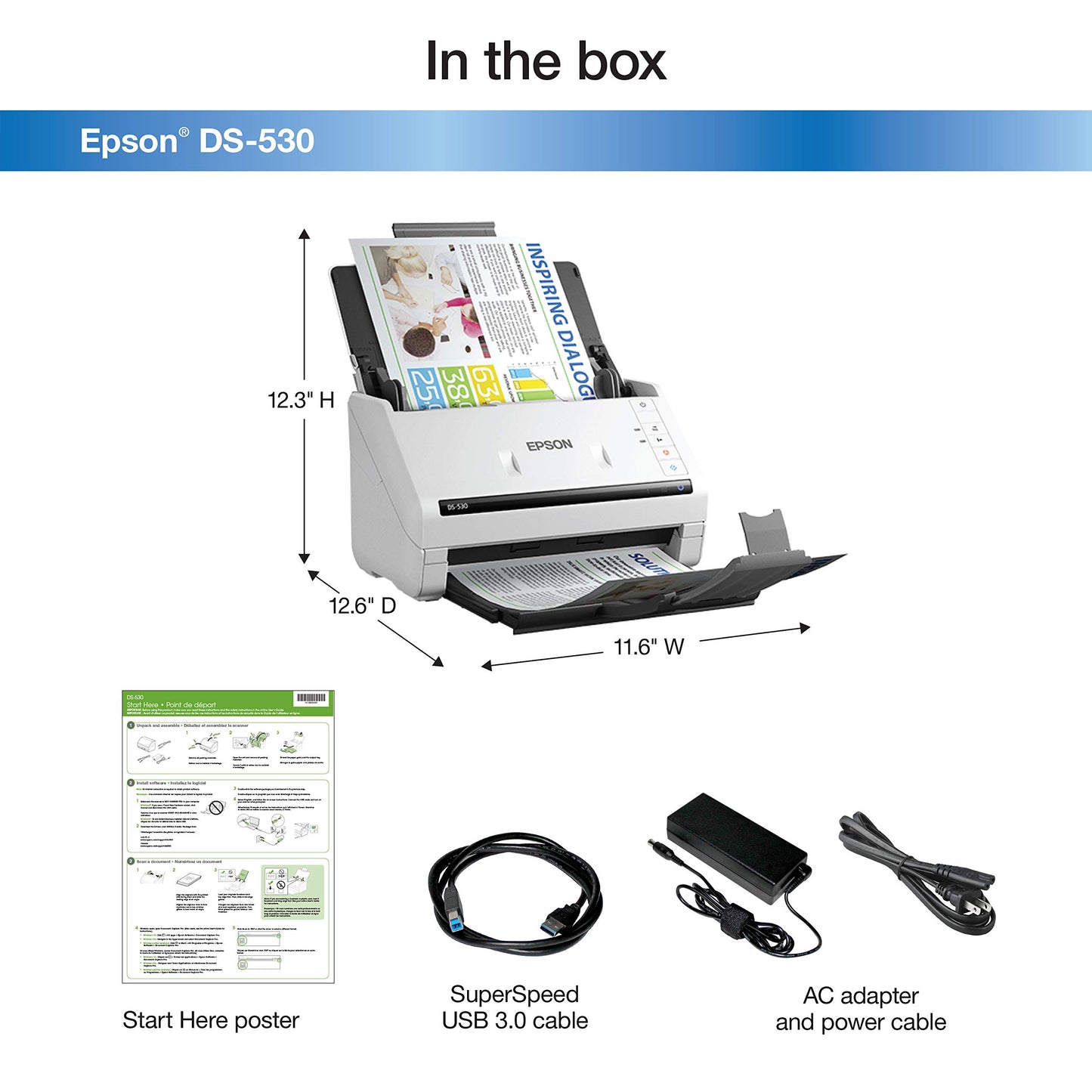 Epson DS-530 Document Scanner: 35ppm, Twain & ISIS Drivers