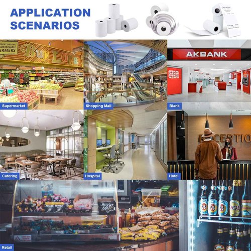 SJPACK Thermal Paper 3 1/8 x 119ft Pos Receipt Paper, 50 Rolls Cash Register Roll TM-T88 T-20 T-90 SRP-350 370