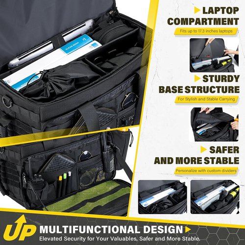 Golkcurx Patrol Bag - Law Enforcement Gear Bag with MOLLE System & Cup Holders | Vehicle Organizer