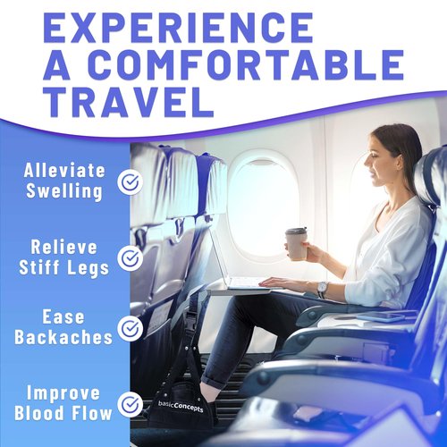 Airplane Footrest (4 Pack), Perfect Foot Hammock for Airplane Travel or Office - Relax Your Feet