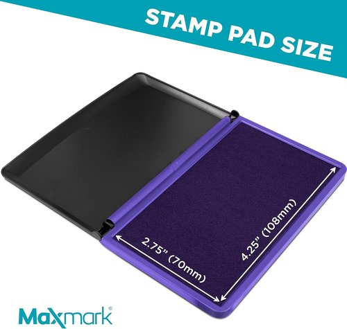 MaxMark Large Purple Stamp Pad - Premium Quality Felt Pad | 2-3/4" x 4-1/4" Size