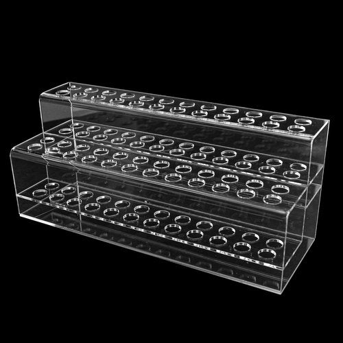 48 Holes Pen Display Stand Pencil Acrylic Holder for Craft Shows, Beaded Eyebrow Art Brush Rack, Makeup Tool Organizer, Home Office Desk & School Supplies Stationery Storage, Cosmetic Brushes Shelf