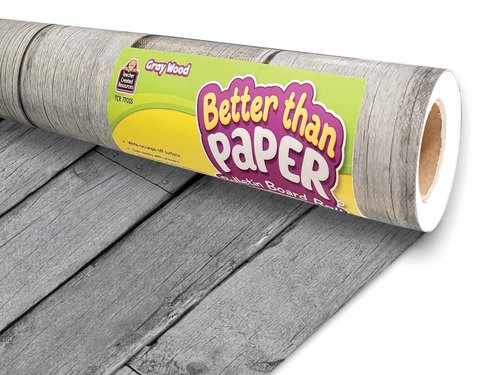 Teacher Created Resources Gray Wood Better Than Paper Bulletin Board Roll (TCR77035) and White Wood Better Than Paper Bulletin Board Roll