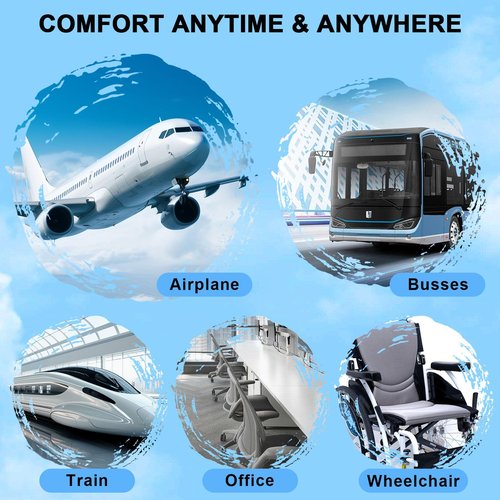 2-Pack Airplane Foot Hammock with Bamboo Board Support – Travel Footrest with Memory Foam & Adjustable Strap, Leg Hammock for Long Flights, Office, and Home Use