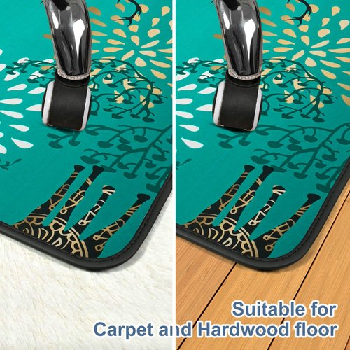 Heavy Duty Office Chair Mat for Carpet and Hardwood Floor Bohemian Desk Chair Mat Rug 36'' x 48'' Jacquard Woven Surface Floor mats for Office