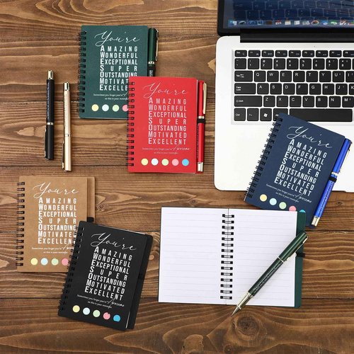 Jetec 25 Sets Team Employee Appreciation Gifts Bulk Office Business Inspirational Team Together Spiral Notebooks with Ballpoint Pens Thank You Gifts for Boss Coworker (Classic Color,You Are)