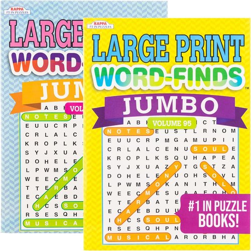 Kappa Jumbo Word Finds Puzzle Book - Engaging Word Search for Adults & Teens | 2-Pack
