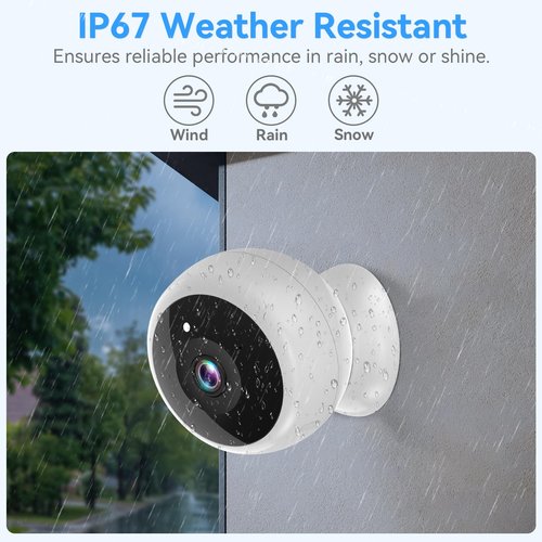Thybro Magnetic Security Camera Wireless - 2K HD Video, AI Motion Detection, Battery Powered, Ease of Setup, 2-Way Audio,IR Color Night Vision, Waterproof, Outdoor & Indoor Surveillance