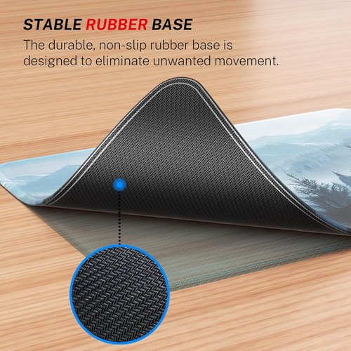 MROCO Mouse Pad - Premium Waterproof Surface with Anti-Fray Edges | 30% Larger, Non-Slip Rubber Base, 8.5 x 11 in, Cloud Forest