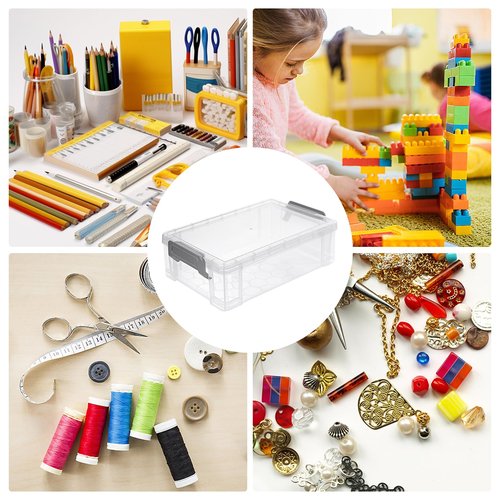 YOIYINI 4Pcs Clear Pen Holder Boxes,Marker Organizer for Desk,Extra Large Crayon Holders,Plastic Storage Box for Pen,Crayon,Markers,Rulers,Art Supplies