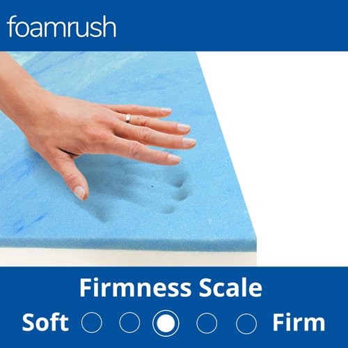 FoamRush 5" x 23" x 26" Gel Memory Foam Bench Cushion Replacement Medium Firm (Upholstery Foam, Rubber Padding, Seat Replacement, Upholstery Sheet, Couch, Sofa Cushion, Mattress) Made in USA