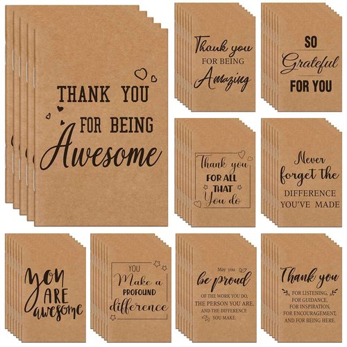 Fuutreo 50 Students Gifts 8 x 5.5" Thank You for Being Awesome Motivational Notebooks Inspirational Journal Bulk for Teacher Coworker Employee Appreciation(Thank You)