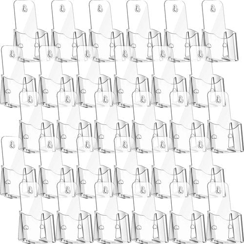 Youyole 30 Pieces Wide Acrylic Brochure Holders Plastic Flyer Display Stands Clear Literature Wall Mount Booklet Holder Brochure Rack Tabletop for Vendors Magazine Pamphlet Booklets Menu