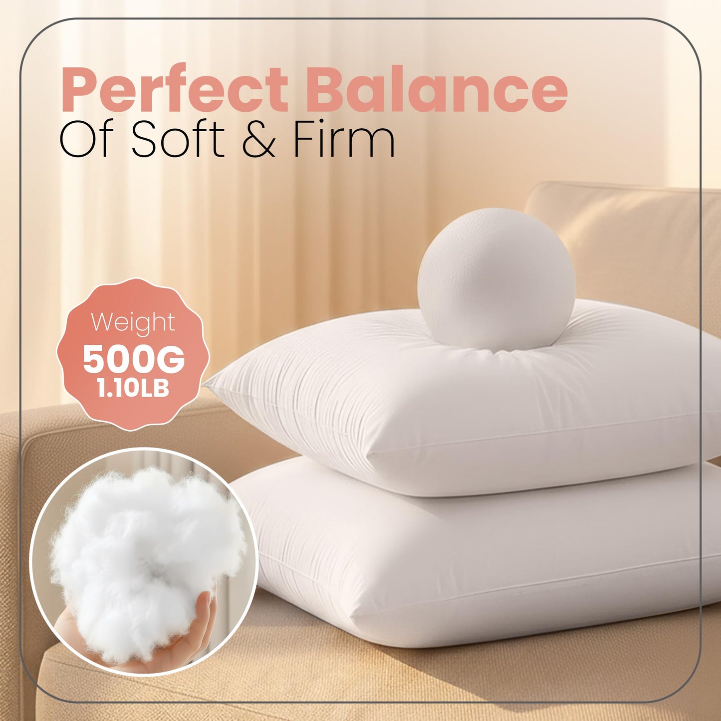 Utopia Bedding 18x18 Pillow Inserts, Set of 2, White – Indoor Decorative Throw Pillows for Bed, Sofa & Couch – Soft, Supportive & Fluffy Cushion Inserts