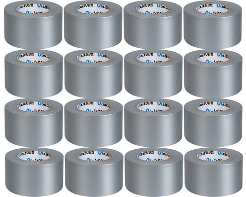 Oleitodh 16 Pack Silver Heavy Duty Duct Tape Bulk 2 inch x 30 Yards, Waterproof, Strong No Residue All-Weather Duct Tape, Tear by Hand,Multi-Use for Indoor