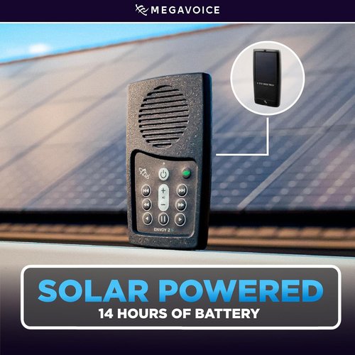 MegaVoice Audio Bible Player - ESV Narrated by David Heath | Handheld & Solar Powered