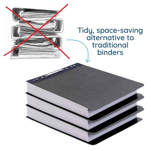 25 Blue Summit Supplies Report Covers with Sliding Bar Fastener - Black Pressboard Report Covers, Letter Size, Durable 2'' Capacity Business Report Covers