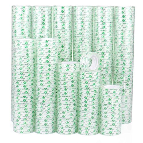 BOMEI PACK 144 Rolls Clear Tape Refills Transparent Tape,3/4 Inch x 800 Inch,Stationery Tape Rolls for Dispenser,Gift Wrapping Tape for Office,School and Home,1 Inch core,Easy Tear by Hand