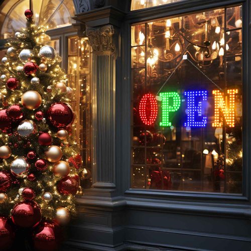 30'' x 10" Led Open Signs for Buisness with Remote Control Ultra Bright Red&Green&Blue&Yellow Open Sign Adjustment Brightness & Speed - 14 Mode, for Storefront Window Shop Store Restaurant Office Hotel