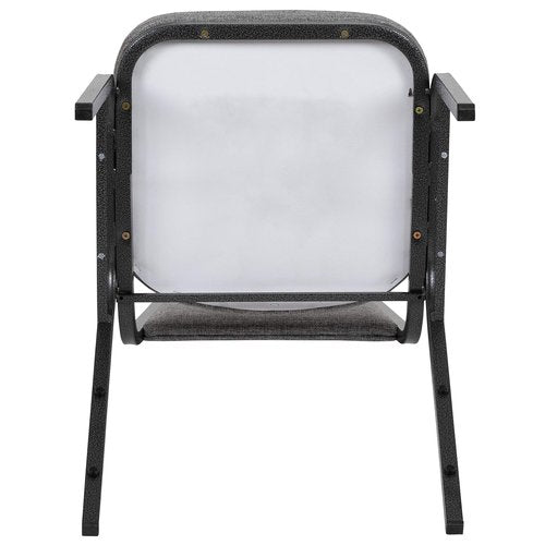 BizChair HERCULES Series Trapezoidal Back Stacking Banquet Chair with 2.5" Thick Seat in Gray Fabric - Silver Vein Frame
