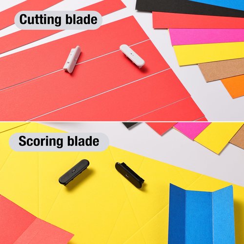 Giftgorde 6-Pack Trimmer Replacement Blades for Fiskars Paper Trimmer, Replacement Blade for All Series of Fiskars/Portable&Precision Trimmer,Arts and Crafts,4 Cutting&2 Scoring Blades,a Slider,Orange