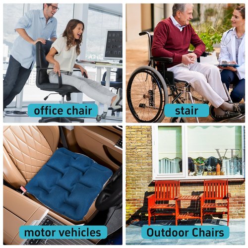 DUXCIYHTA Larger Size Seat Cushion for Office Chairs & Car Seat，Tailbone Pain Relief Long Sitting Office Workers,and Car Drivers，Breathable Seat Pad Washable Without Removing Cover，Navy Blue