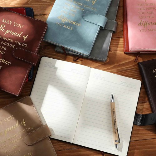Colarr 10 Pieces Employee Appreciation Gifts A5 Leather Journals May You Be Proud of The Work You Do Thank You Gifts Inspirational Notebook for Teacher Coworker Office Supplies Client Gifts