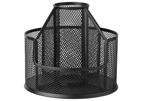 RURYEURT Pencil Holder, Rotating Desk Organizer, Metal Pen Organizer Mesh Pen Holder Office Desk Accessories Cute Office, School, Home,Art Suppliers (Black)