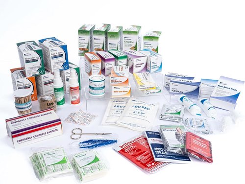 Class A Metal First Aid Cabinet by [Brand Name] - Wall Mountable with Tablets | 4SA-T Refills Available