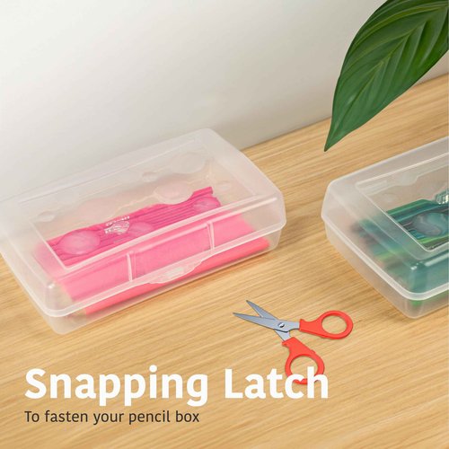 Storex Pencil Case – Plastic Organizer for Kids' Desks and Backpacks, Ice, 24-Piece Value Pack (61622A24C)