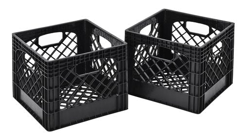 Muscle Rack MK131311-B2PK 11" x 13" x 13" Black Milk Crate (Pack of 2)