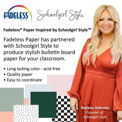 Fadeless Schoolgirl Style Bulletin Board Paper, Mint to Be, 47.25" x 50', 1 Roll