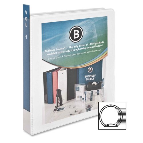 Business Source 1" Round-Ring View Binder