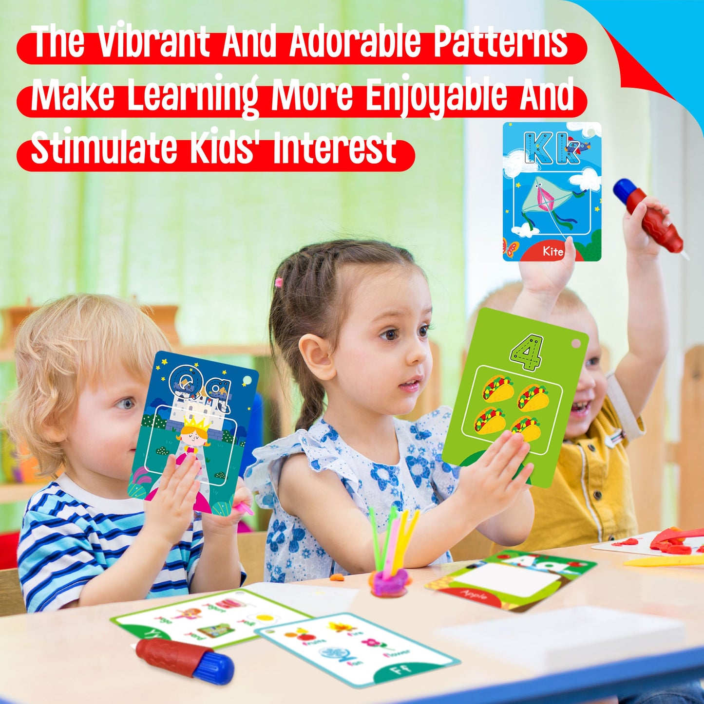 36 PCS Alphabet & Number Water Cards, Double-Sided Drawing Card- Letters ABC, Numbers 123, First Words, Early Learning Tool for Kids (2 Water Pens Included)