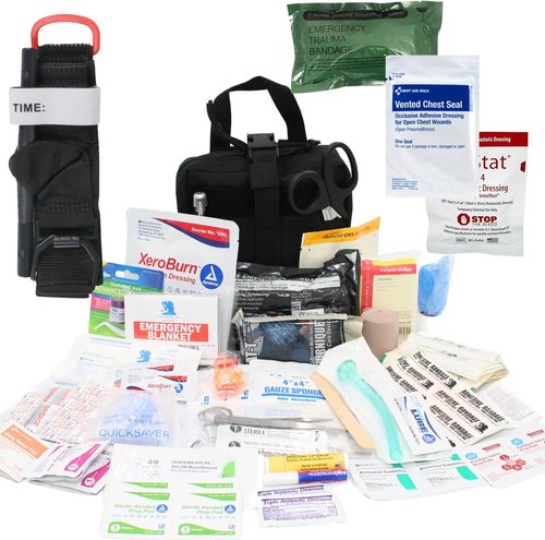 Luminary Advanced IFAK Trauma First Aid Kit - MOLLE Rip-Away Design with Quick Release Panel | Tactical Black