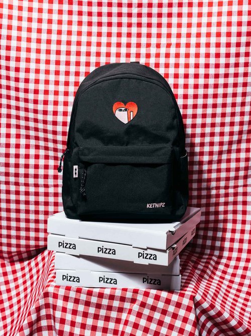 Ketnipz Backpack | 16.1 x 11.8 x 5.5 inches | School Bag | Rucksack | Backpack For School | Cool Gifts | Black Backpack | Ketnipz Bean