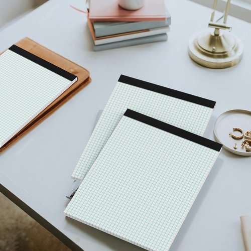 Graph Paper Legal Pad 8.5 x 11 Grid Paper Letter Size Graphing Paper 4x4, 3 Pack Quad Ruled Legal Pad 11 x 8-1/2'' Writing Pads 30 Sheet/ Pad, 8.5 x 11'' Drafting Paper Perforated Math Paper Pad