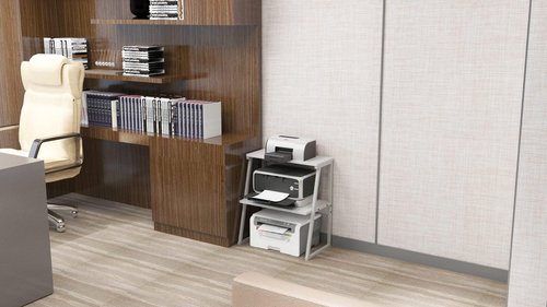 Printer Stand,Printer Stand Table Shelf Cabinet Desk with Storage Office Home Desktop Under Desk Printer Stand Office Furniture for Small Space (White)