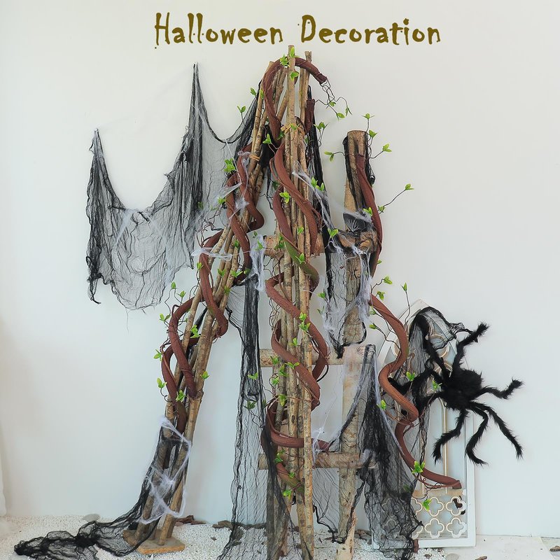 CONGZHANHH Bendable 63in Artificial Tree Twigs Cane Wood Vine Branches Fake Plants Trunk Garland with Leaves for Home Wedding Garden Wall Hanging Mantel Christmas Thanksgiving Day Decoration