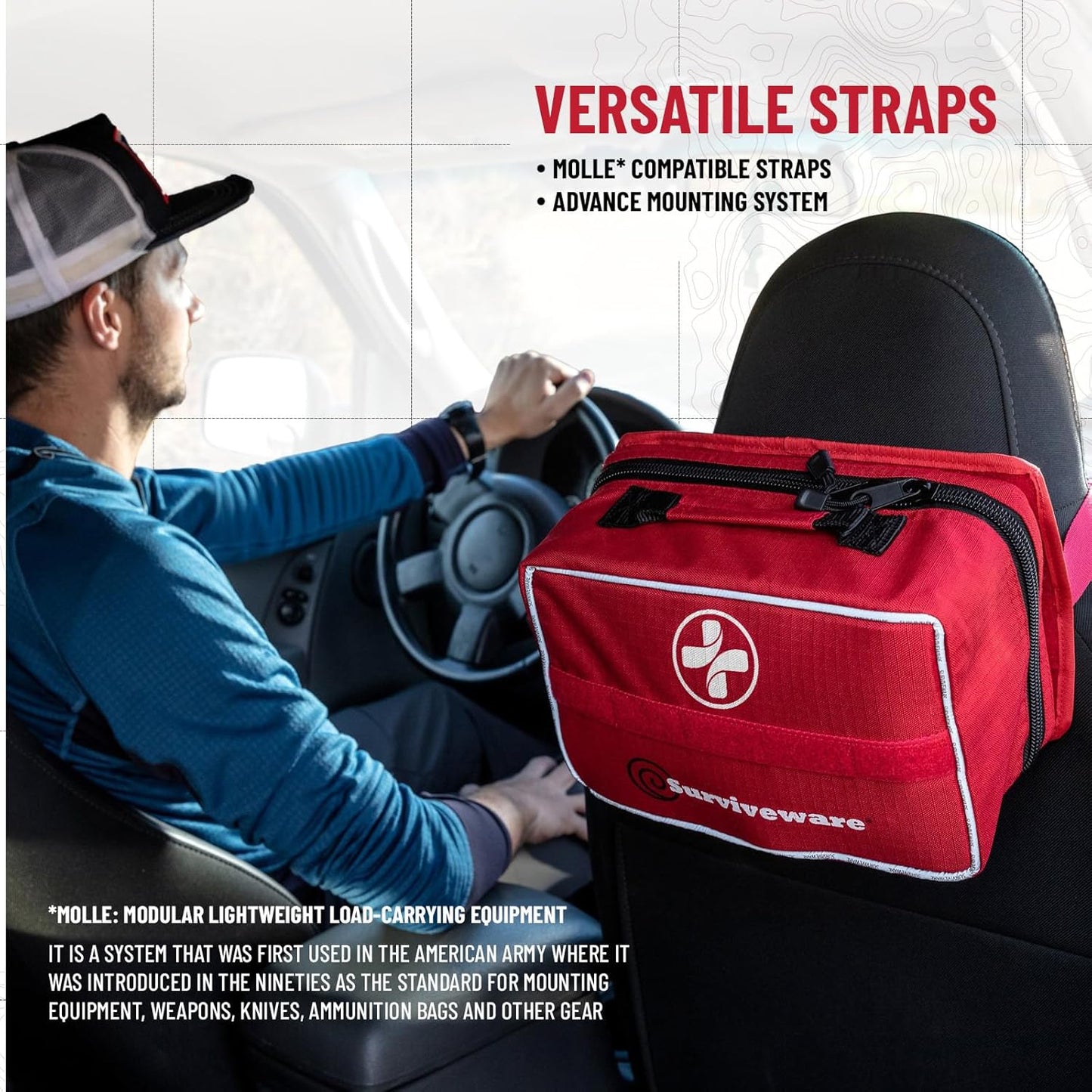 Surviveware 238 Pcs Premium Survival First Aid Kit - Essential Medical Gear for Travel, Camping & Home Emergencies