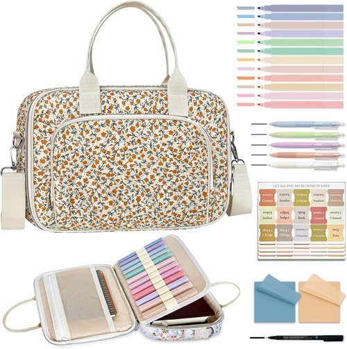 Regine Switzerland Bible Cover Case - Stylish Bible Bag with Journaling Kit & Accessories for All