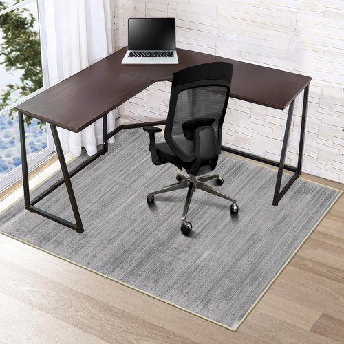 Azadx Chair Mat for Hardwood Floor 48" x 60" Desk Chair Mat for Hard Floors Slip Resistant Under Desk Rug Protector for Rolling Chairs Computer Chair Mats Low Pile Carpet Floor Protector,Dark Grey