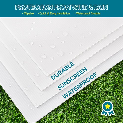 Skiennix 10 Pack Lawn Signs - Blank Corrugated Plastic Yard Signs 17x12 Inches with Stakes for Events