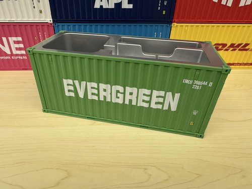 Yixoo Desk Organizer, Pen Pencil Holder, Business Name Cards Holder, Shipping Container Model Storage Box, Secret Storage Box with Multiple Compartments Office Supplies Multi-function (EVERGREEN)